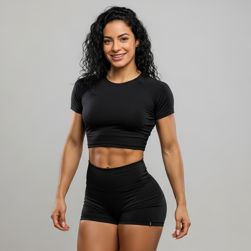 Tone Latina with Wavy Black Hair & Model Body, Beautiful Smile & Braces Tone Latina with Wavy Black Hair & Model Body, Beautiful Smile & Braces