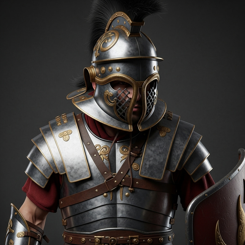 Detailed Roman Gladiator Authentic Armor Detailed Roman Gladiator Authentic Armor