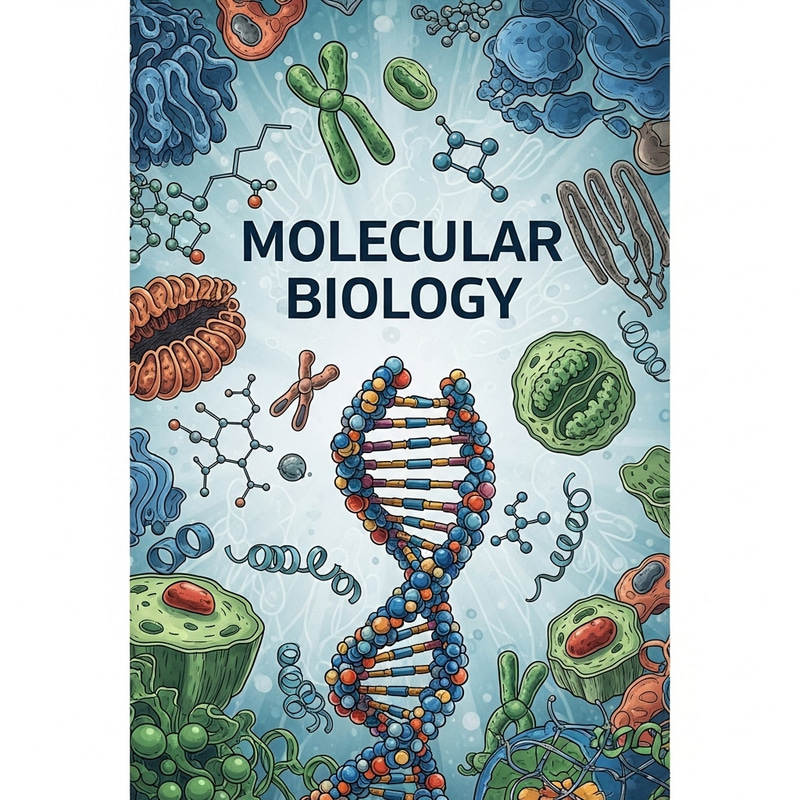 Detailed and Colorful Molecular Biology Book Cover Detailed and Colorful Molecular Biology Book Cover