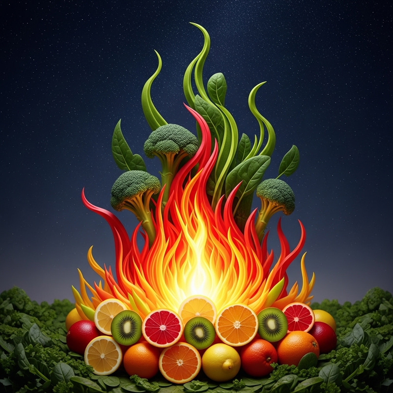 Creative Food Art: Fiery Display of Culinary Delights Creative Food Art: Fiery Display of Culinary Delights