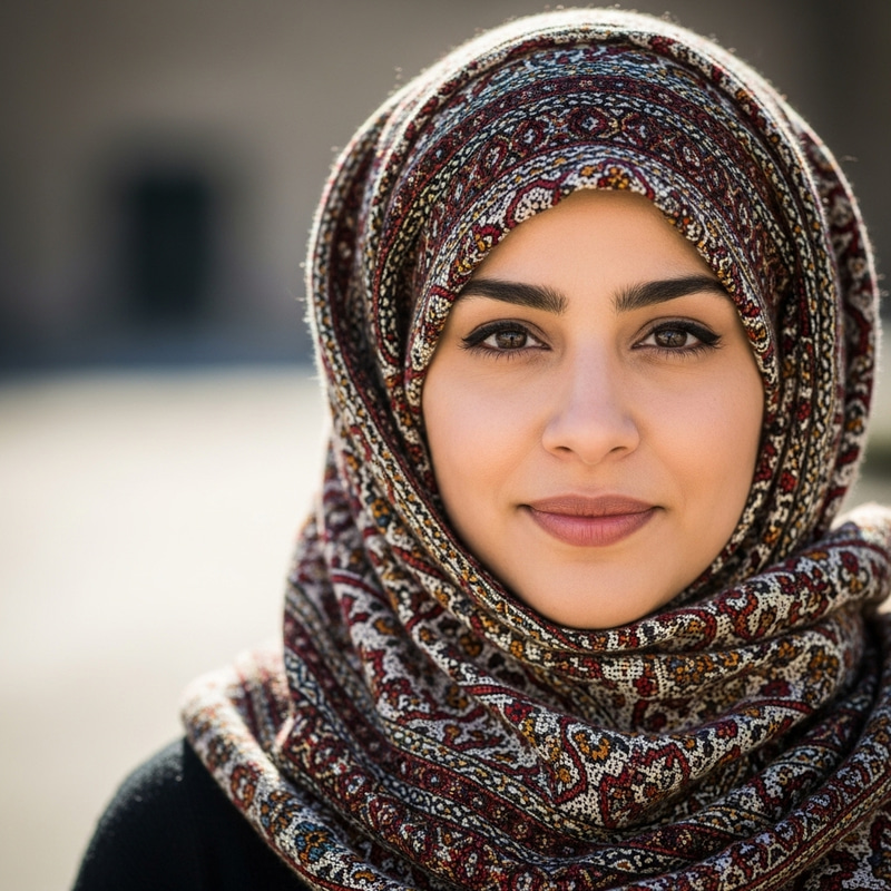 Veiled Muslim Woman: Traditional Hijab Fashion