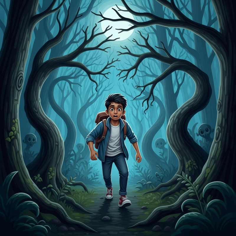 Boy in Enchanted Forest: Adventure in Mysterious Woods Boy in Enchanted Forest: Adventure in Mysterious Woods