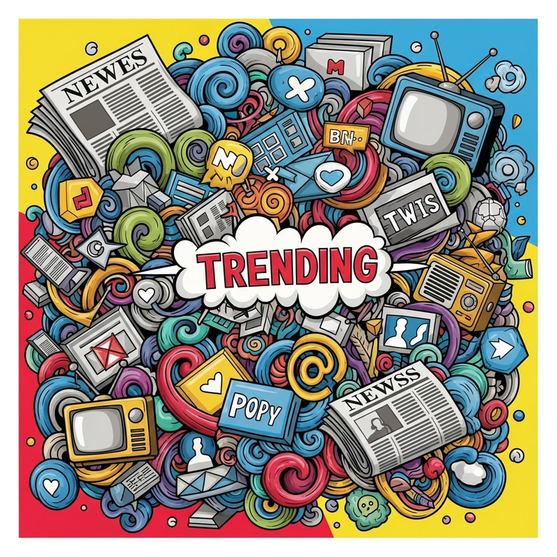 Colorful Media Trending Design - Creative & Vibrant Illustration Colorful Media Trending Design - Creative & Vibrant Illustration