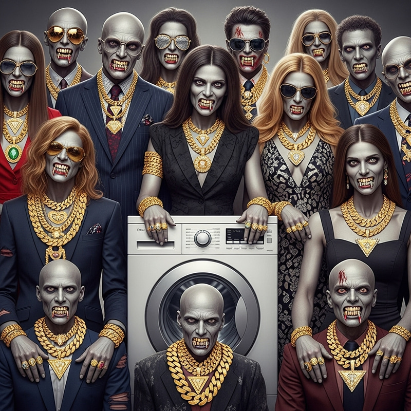 Fashion-Forward Swag Zombies with Diamond Chains, Rings & Grillz