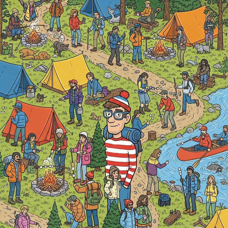 Find the Hidden Camper in Our Busy Camping Scene