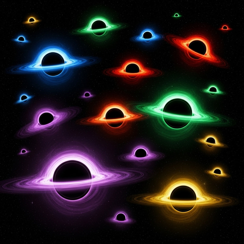 Black Holes with Varying Sizes | Cosmic Art in Universe Black Holes with Varying Sizes | Cosmic Art in Universe