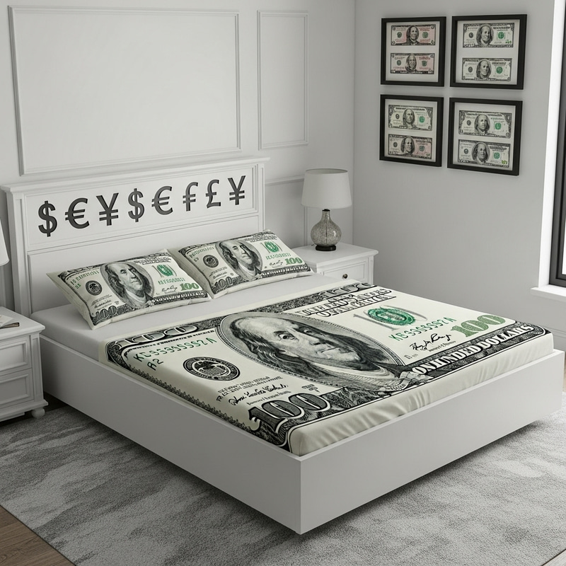 Creative $100 Bill Theme Bed Idea | Currency Decor Concept Creative $100 Bill Theme Bed Idea | Currency Decor Concept