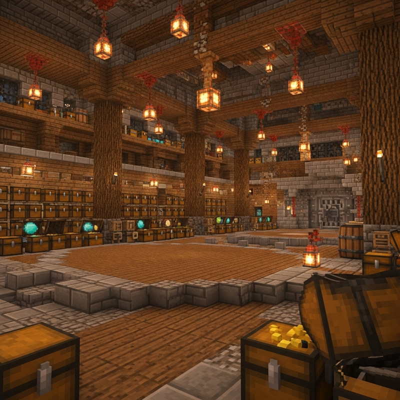 Spacious Stone and Wood Vault Room for Minecraft Spacious Stone and Wood Vault Room for Minecraft