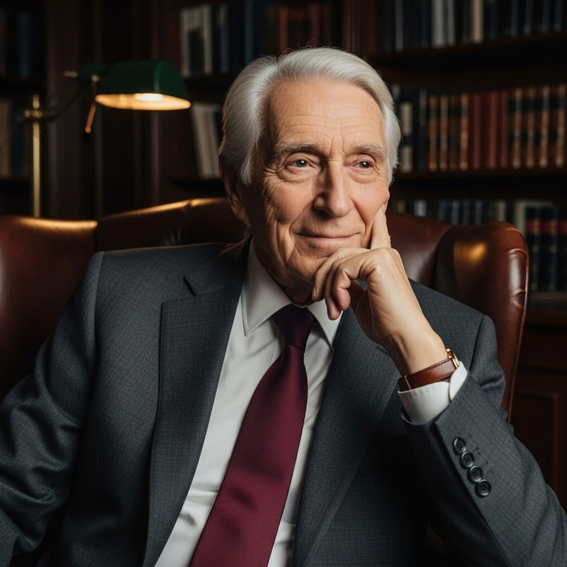 Parviz Turabi - Serene Elderly Man with White Hair