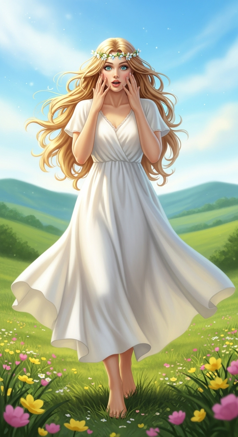 Majestic Ostara Goddess in Shock | Golden-Blond Hair Majestic Ostara Goddess in Shock | Golden-Blond Hair