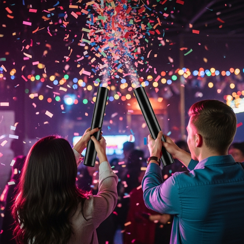 Exciting New Year's Eve Celebration with Dissolvable Manual Confetti Cannons