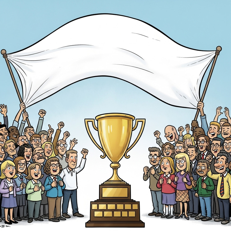 Expressive Trophy Scene with Diverse Crowd and Students Cheering