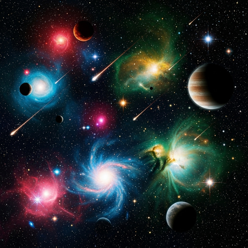 Cosmic Beauty: Bold Colors of Expansive Space Cosmic Beauty: Bold Colors of Expansive Space