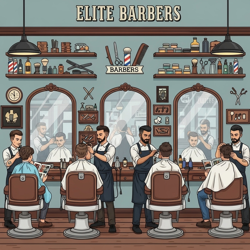 Elite Barbershop: Authentic Illustration of a Diverse Environment Elite Barbershop: Authentic Illustration of a Diverse Environment