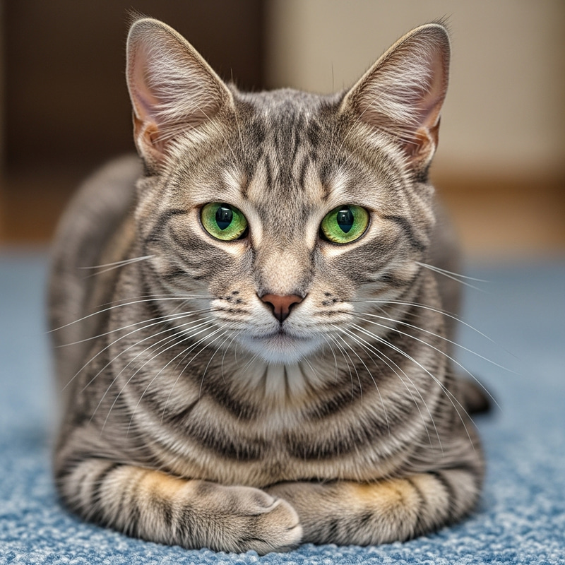 Adorable Grey Domestic Cat - Stunning Portrait Adorable Grey Domestic Cat - Stunning Portrait