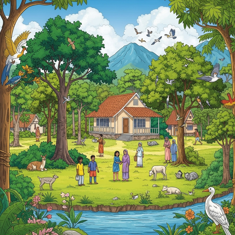 Serene Bungalow in Lush Village - Rich Community Biodiversity Serene Bungalow in Lush Village - Rich Community Biodiversity