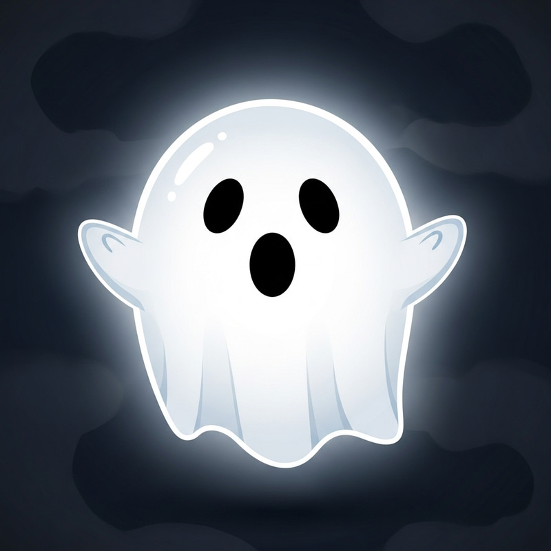 WhatsApp Ghost Emoji - Cartoon Styled Ghost Character WhatsApp Ghost Emoji - Cartoon Styled Ghost Character