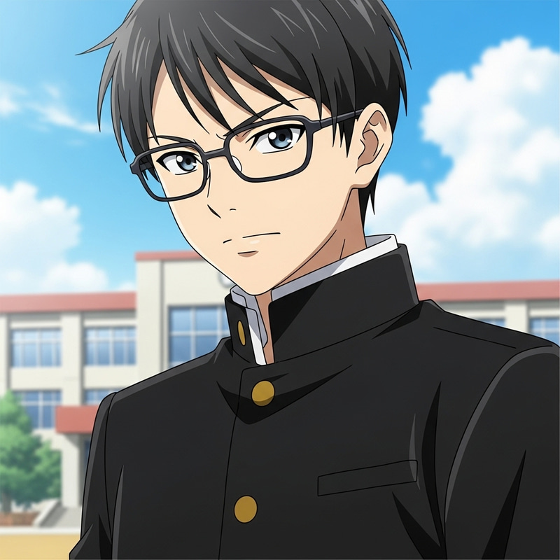Anime Boy in Glasses and Black Blazer Anime Boy in Glasses and Black Blazer