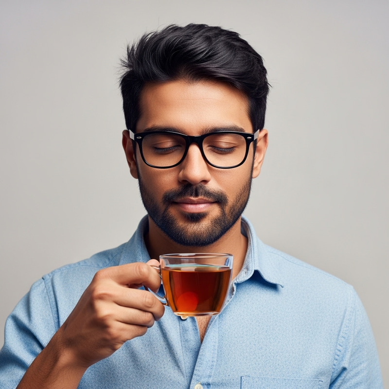 Elegant South Asian Man Achieves Tea-Drinking Feat