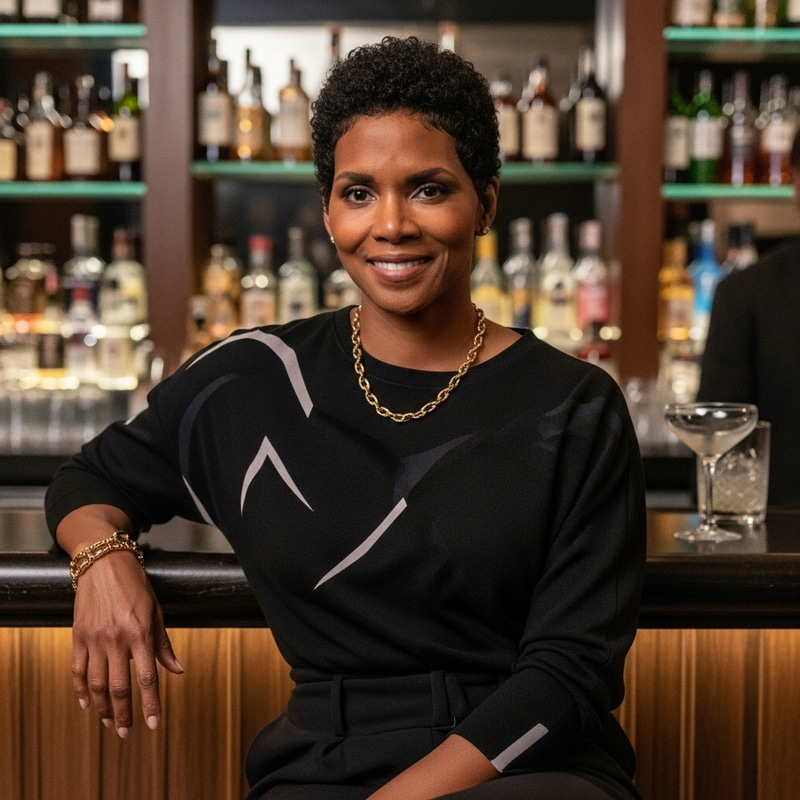 Radiant Starlet in Elegant Cocktail Lounge | Confident Charm Radiant Starlet in Elegant Cocktail Lounge | Confident Charm