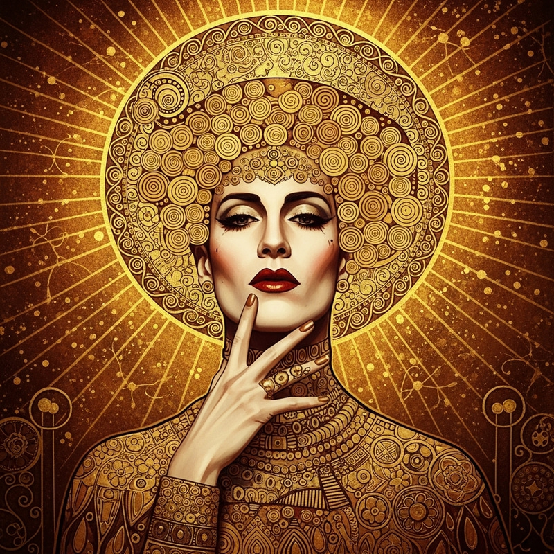 Glamorous Celebrity Portrait Inspired by Gustav Klimt Glamorous Celebrity Portrait Inspired by Gustav Klimt