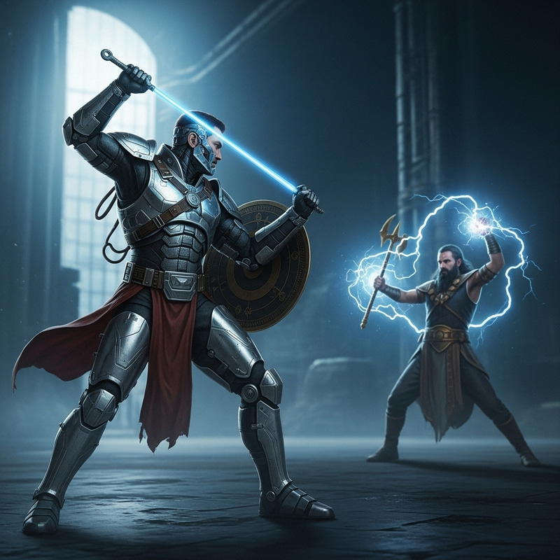 Epic Iron Man vs Thor Cypherpunk Showdown in 8K