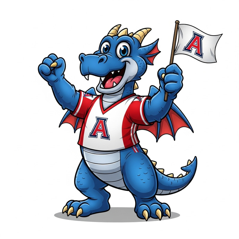 Exciting Sports Team Mascot - Grinning Blue Dragon Exciting Sports Team Mascot - Grinning Blue Dragon