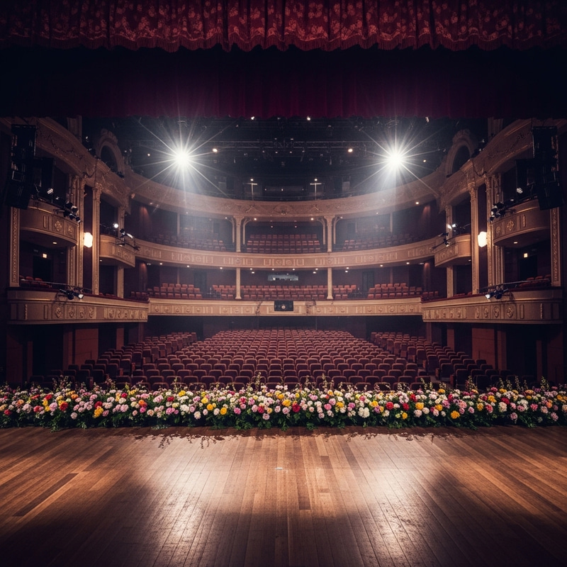 Mother's Day Special Concert: Vibrant Stage with Flowers