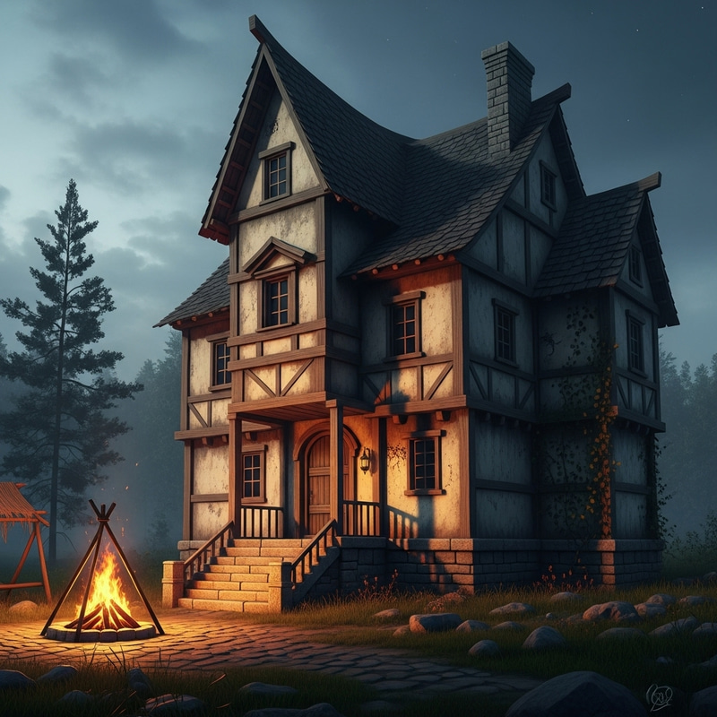 Magical Old House with Fire Pit in Peaceful Setting