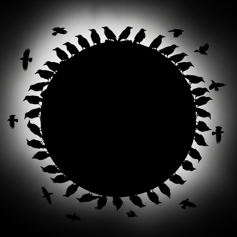 Mystical Flock of Ravens in Dark Aesthetic Mystical Flock of Ravens in Dark Aesthetic