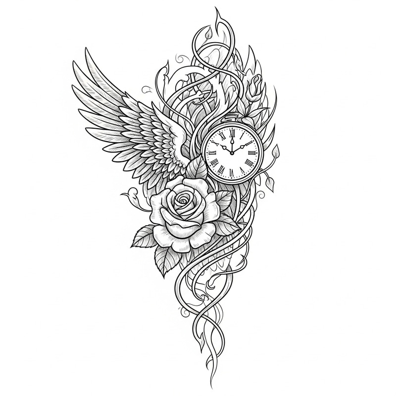 Intricate Sketch Tattoo Design