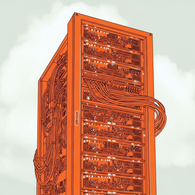 Vivid Orange Cloud Server - Abstract Physical Representation Vivid Orange Cloud Server - Abstract Physical Representation