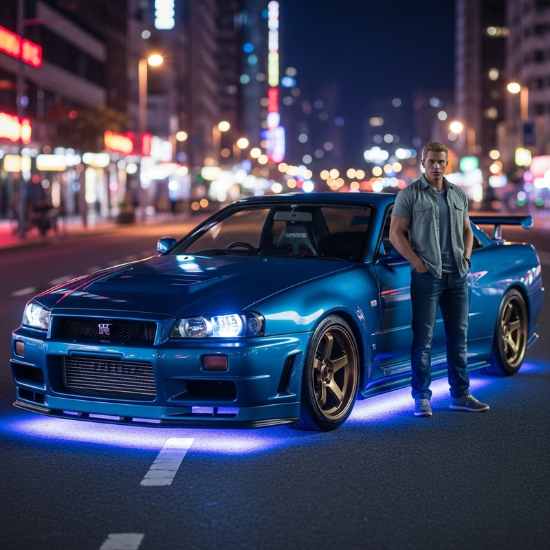 Paul Walker's Legendary Nissan Skyline R34 - Fast and Furious Vibes