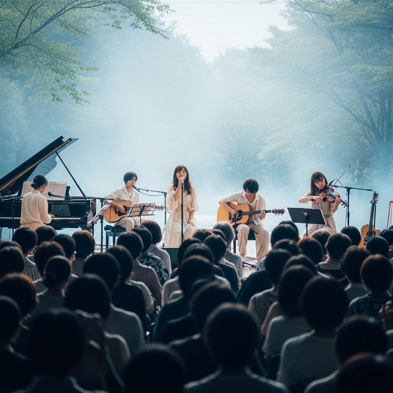 Dreamy Musical Performance: Light Vocals, Peaceful Harmonies Dreamy Musical Performance: Light Vocals, Peaceful Harmonies