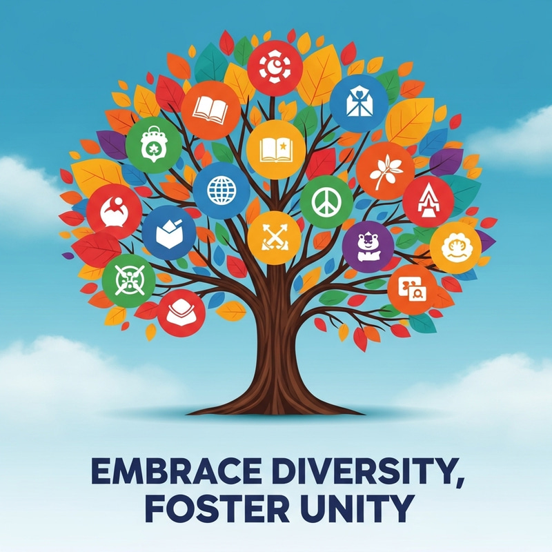Embrace Cultural Diversity - Encouraging Unity Poster Embrace Cultural Diversity - Encouraging Unity Poster