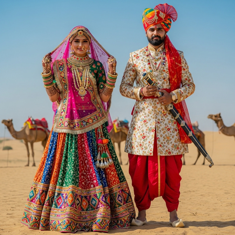 Rajasthani Couple: Vibrant Culture of India