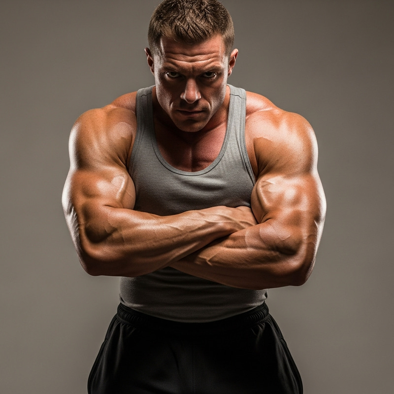 Muscular Man Pose | Strength and Determination Displayed