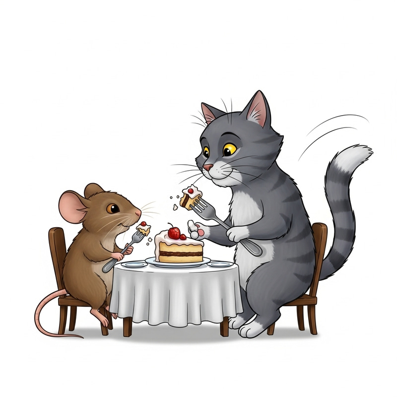 Tom and Jerry Enjoying Delicious Cake Tom and Jerry Enjoying Delicious Cake
