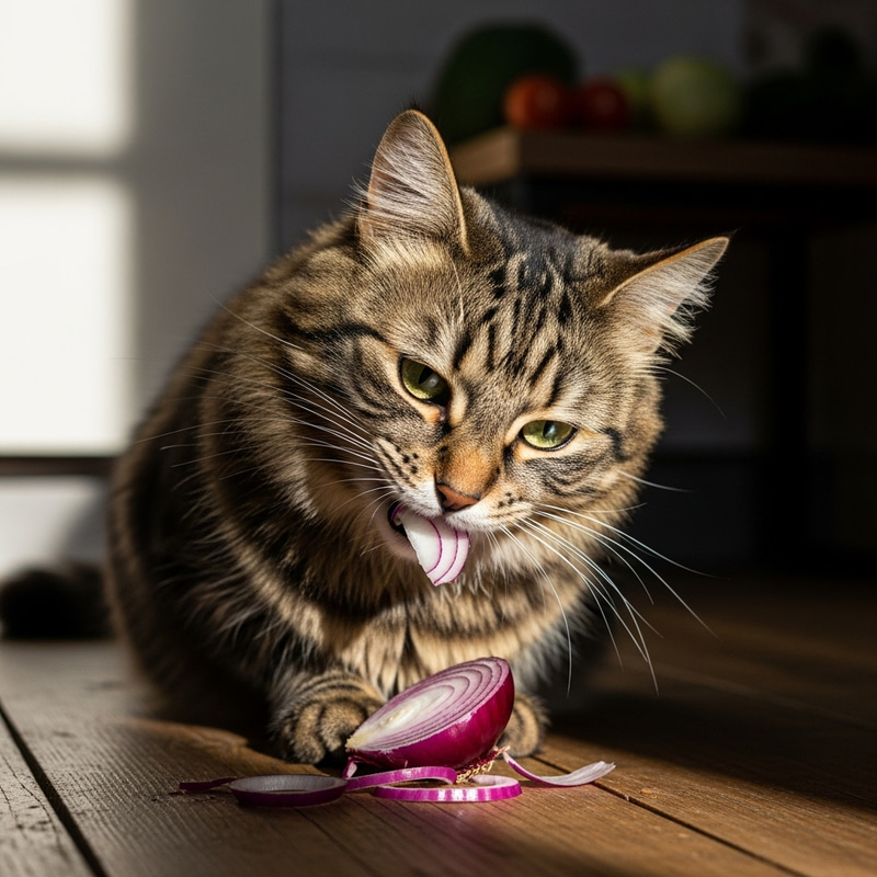 Cat Eating Onion - Hilarious Feline Behavior Cat Eating Onion - Hilarious Feline Behavior