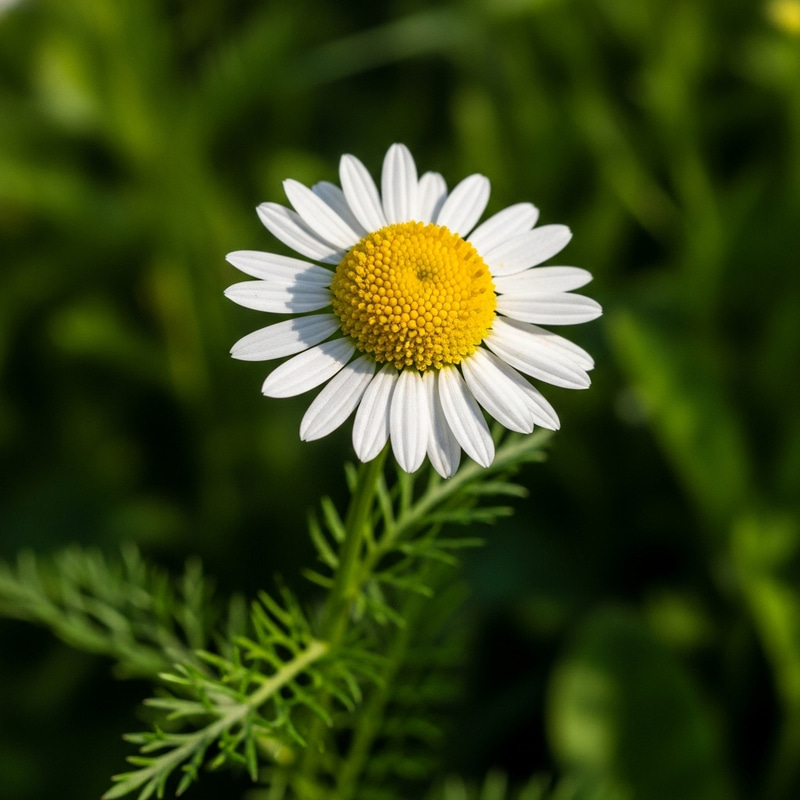 Stunning Chamomile Flower Amidst Lush Green Meadow Stunning Chamomile Flower Amidst Lush Green Meadow