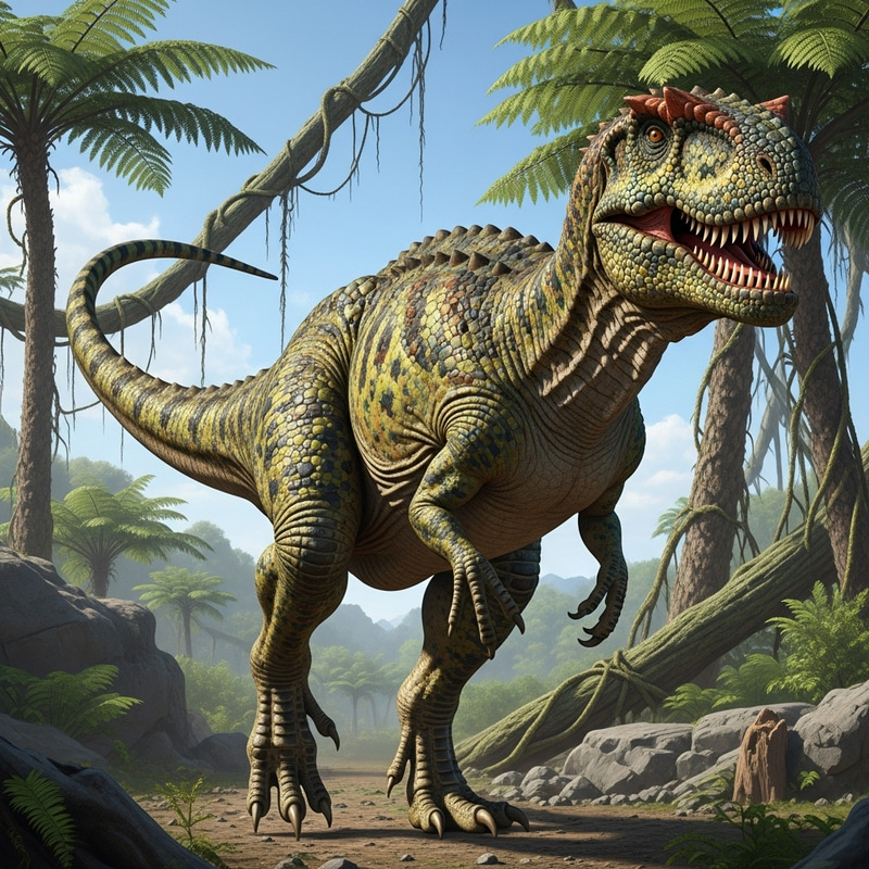 Majestic Dinosaur in Mossy Green & Earthy Brown Scales Majestic Dinosaur in Mossy Green & Earthy Brown Scales