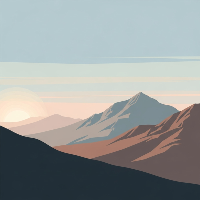 Serenity of Minimalist Mountain Landscapes