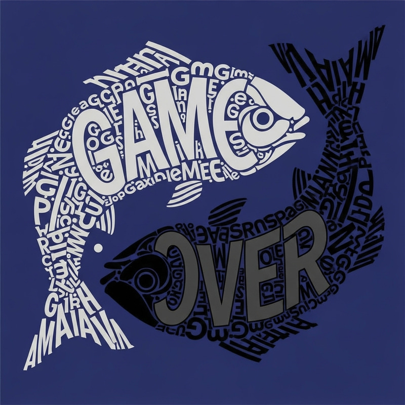 Yin Yang Fish Artwork: Game Over Symbol Yin Yang Fish Artwork: Game Over Symbol