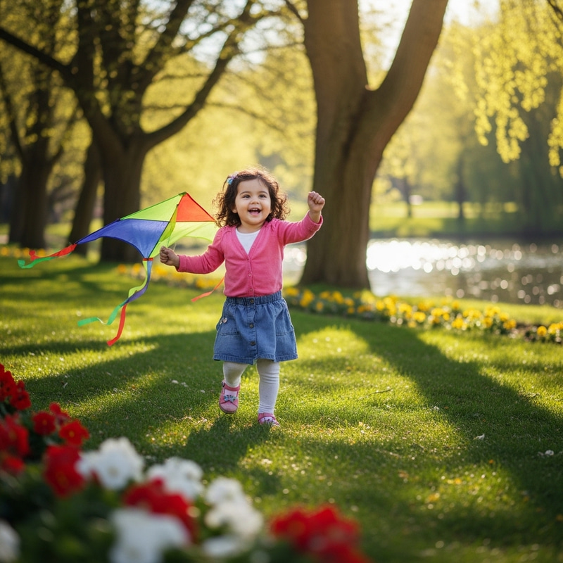 Adorable Girl Playing in the Park Adorable Girl Playing in the Park