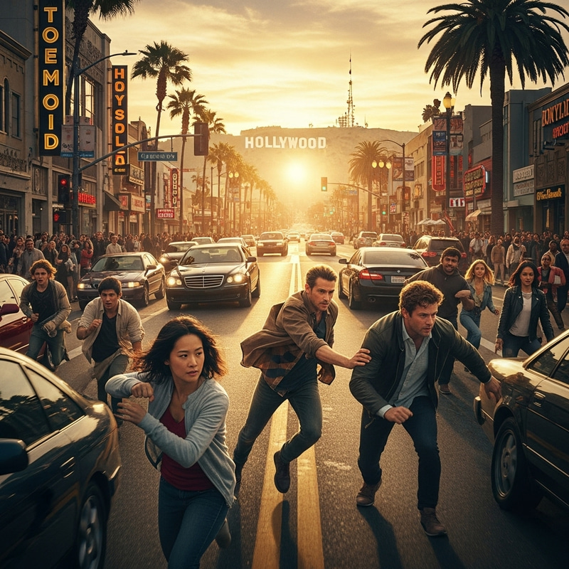 Intense Hollywood Action Movie with Asian Female Pursuing Villain Intense Hollywood Action Movie with Asian Female Pursuing Villain