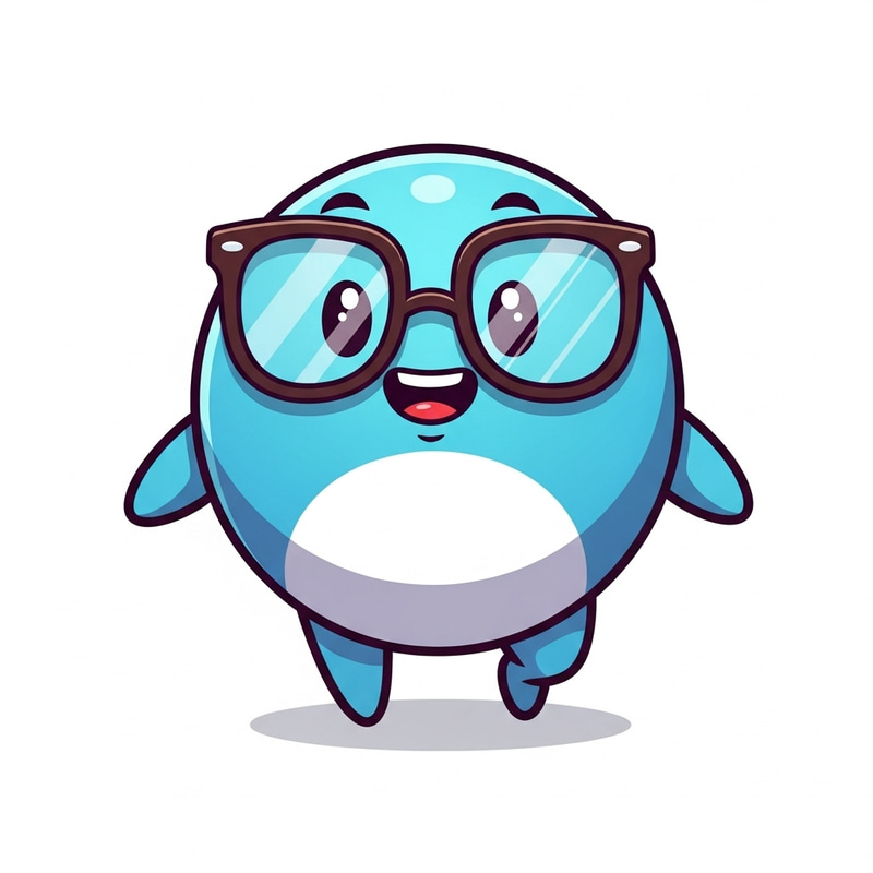 Smesharik Glazik - Cute and Smiling Character with Hands, Feet, and Glasses Smesharik Glazik - Cute and Smiling Character with Hands, Feet, and Glasses