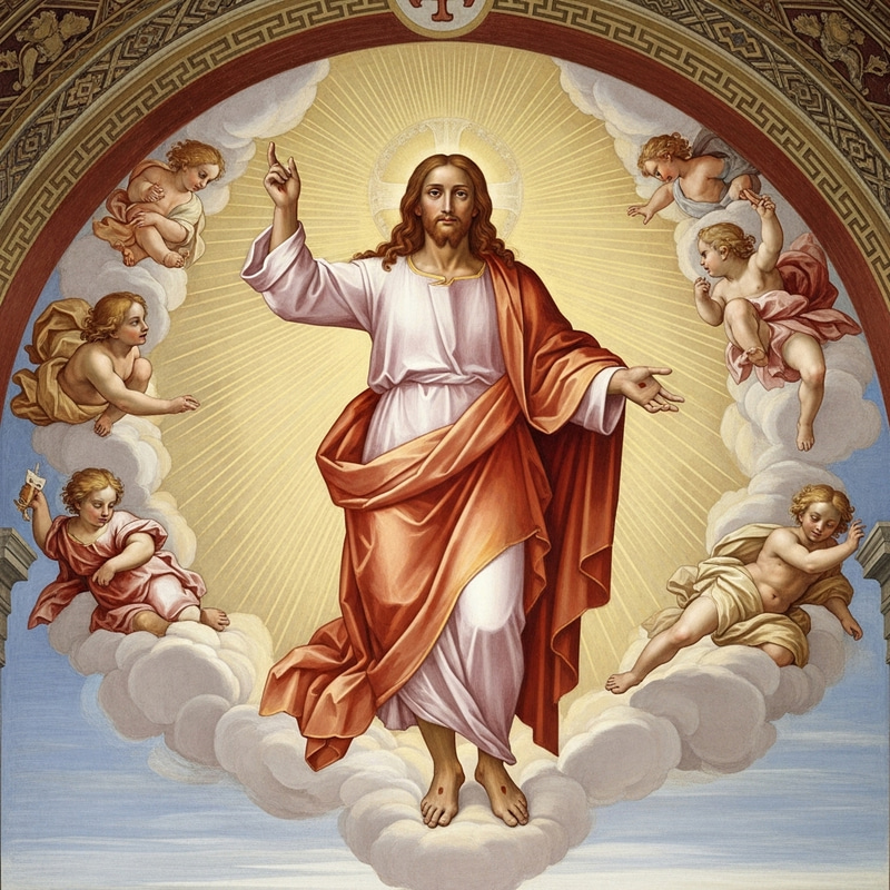 Jesus Christ Resurrection - Michelangelo Fresco Style Jesus Christ Resurrection - Michelangelo Fresco Style