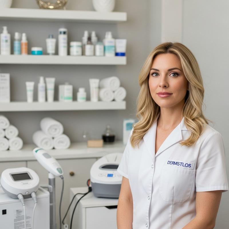 Blonde Cosmetologist in Clinical Setting - Beauty Expert