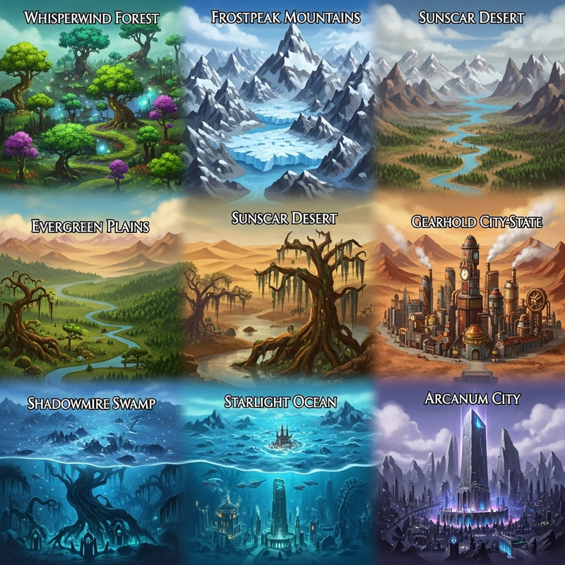 Explore the Magical Regions of Eldoria Explore the Magical Regions of Eldoria