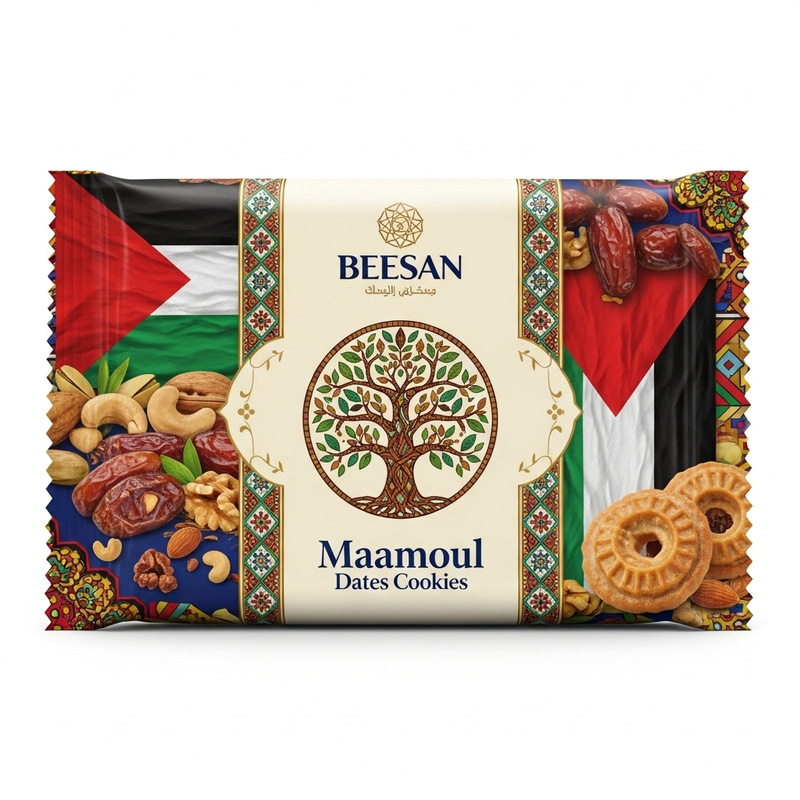 Vibrant Maamoul Dates Cookies Packaging Inspired by Palestinian Heritage Vibrant Maamoul Dates Cookies Packaging Inspired by Palestinian Heritage